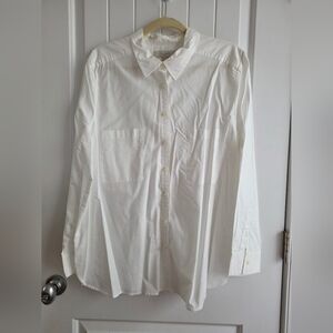 LOFT White Casual Button Down Shirt Plus Size XXL